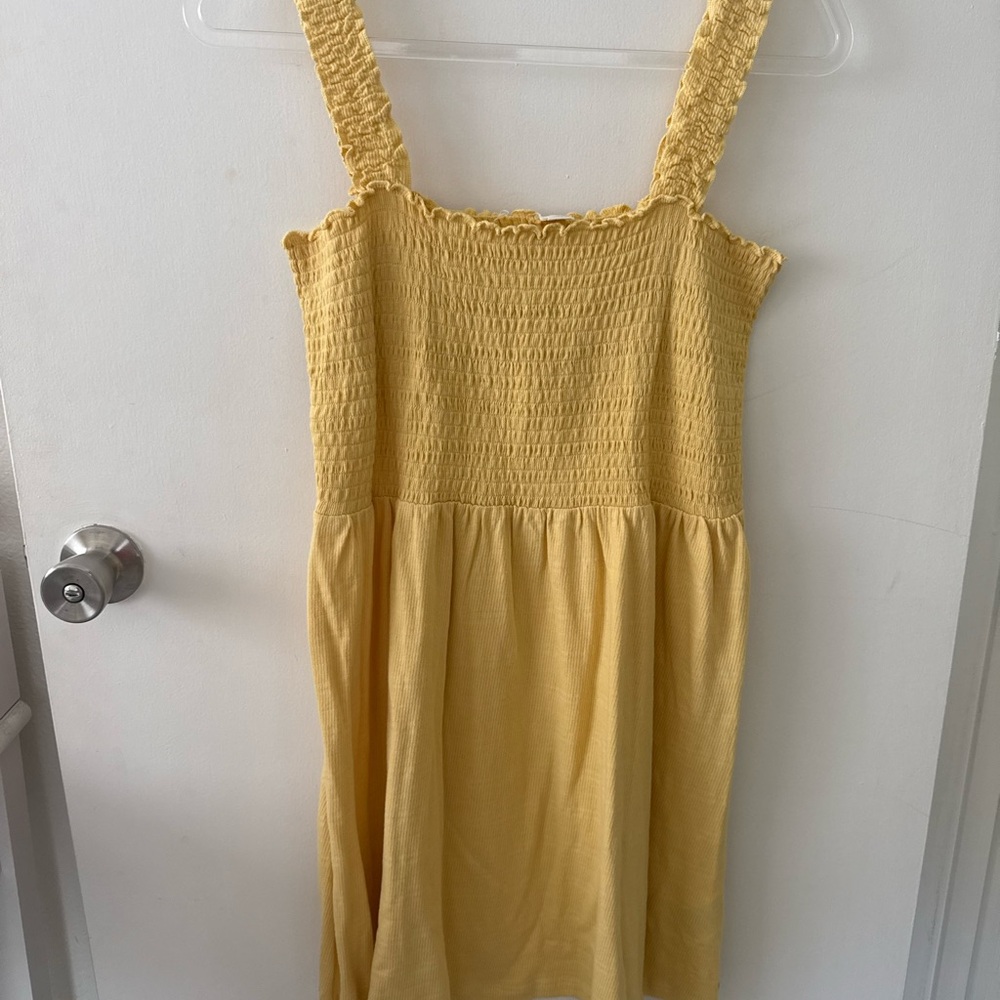 Roxy Yellow Smocked Sundress